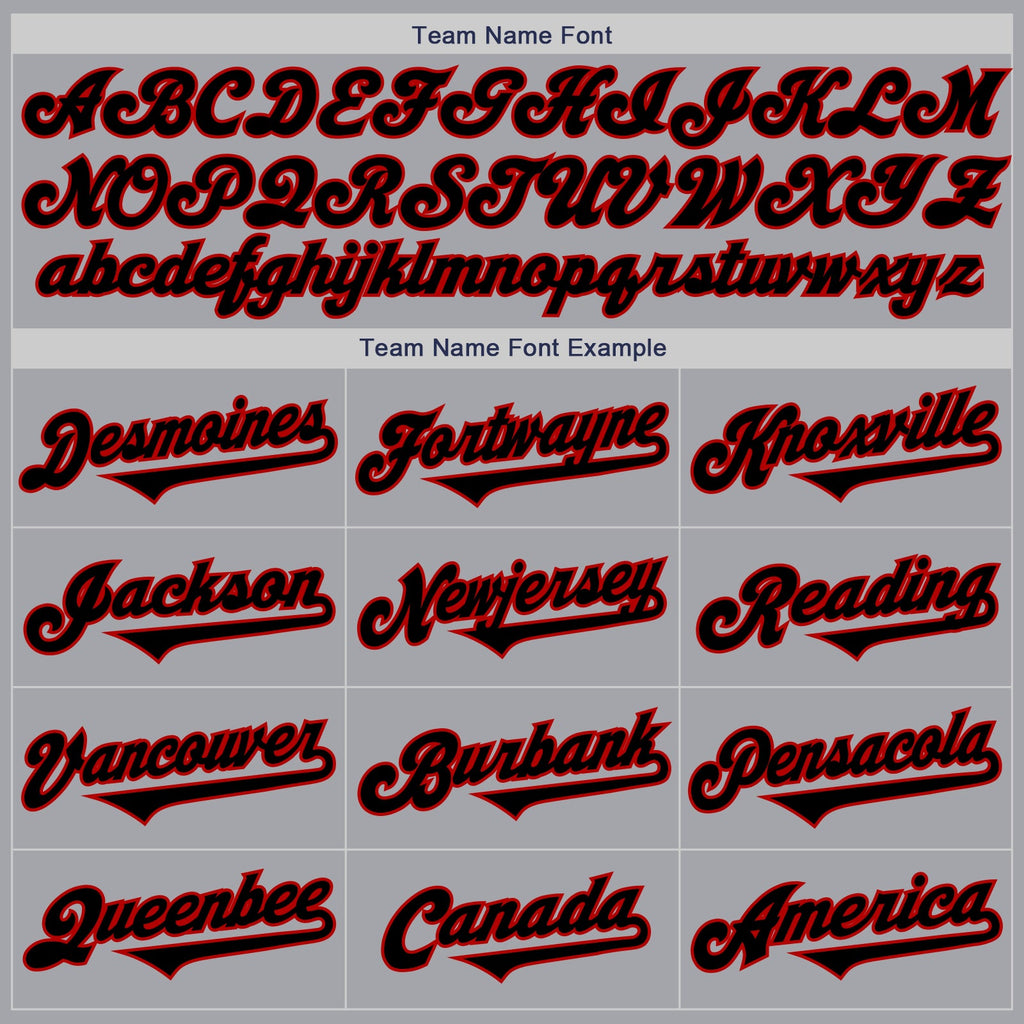 Custom Gray Black-Red Authentic Two Tone Baseball Jersey