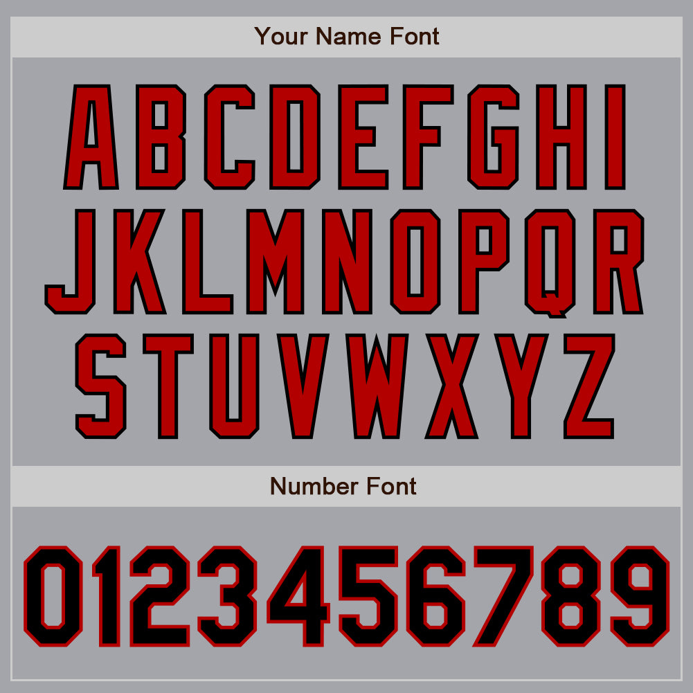 Custom Gray Black-Red Authentic Two Tone Baseball Jersey