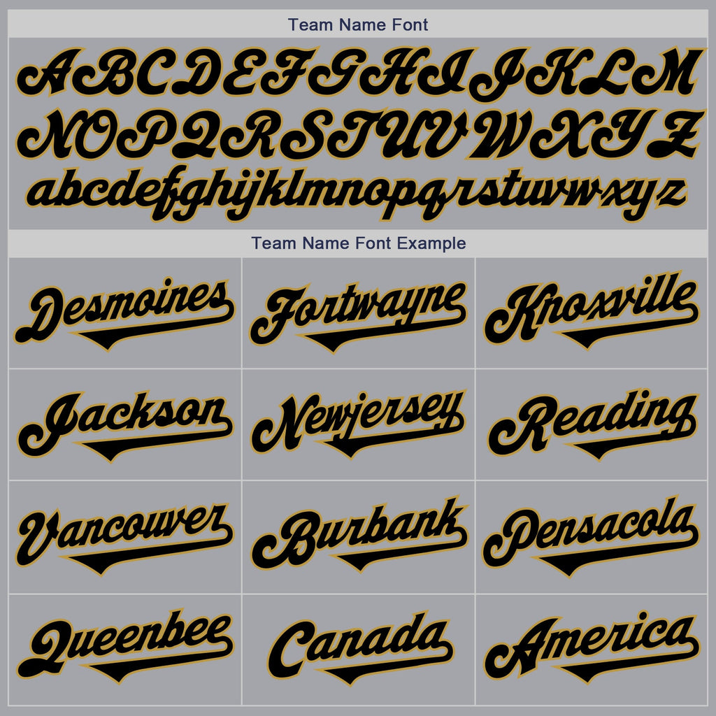 Custom Gray Black-Old Gold Authentic Two Tone Baseball Jersey