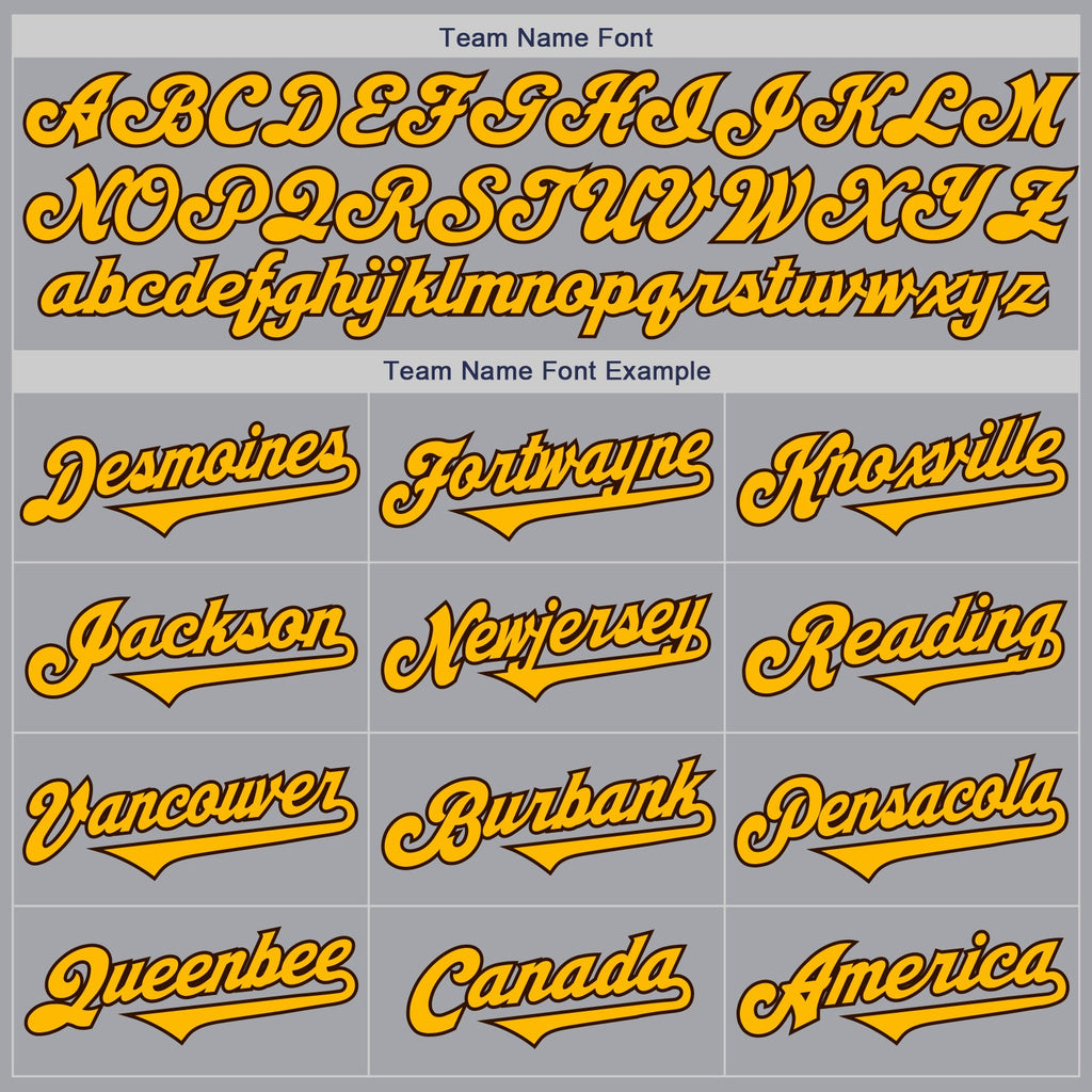 Custom Gray Gold-Brown Authentic Two Tone Baseball Jersey