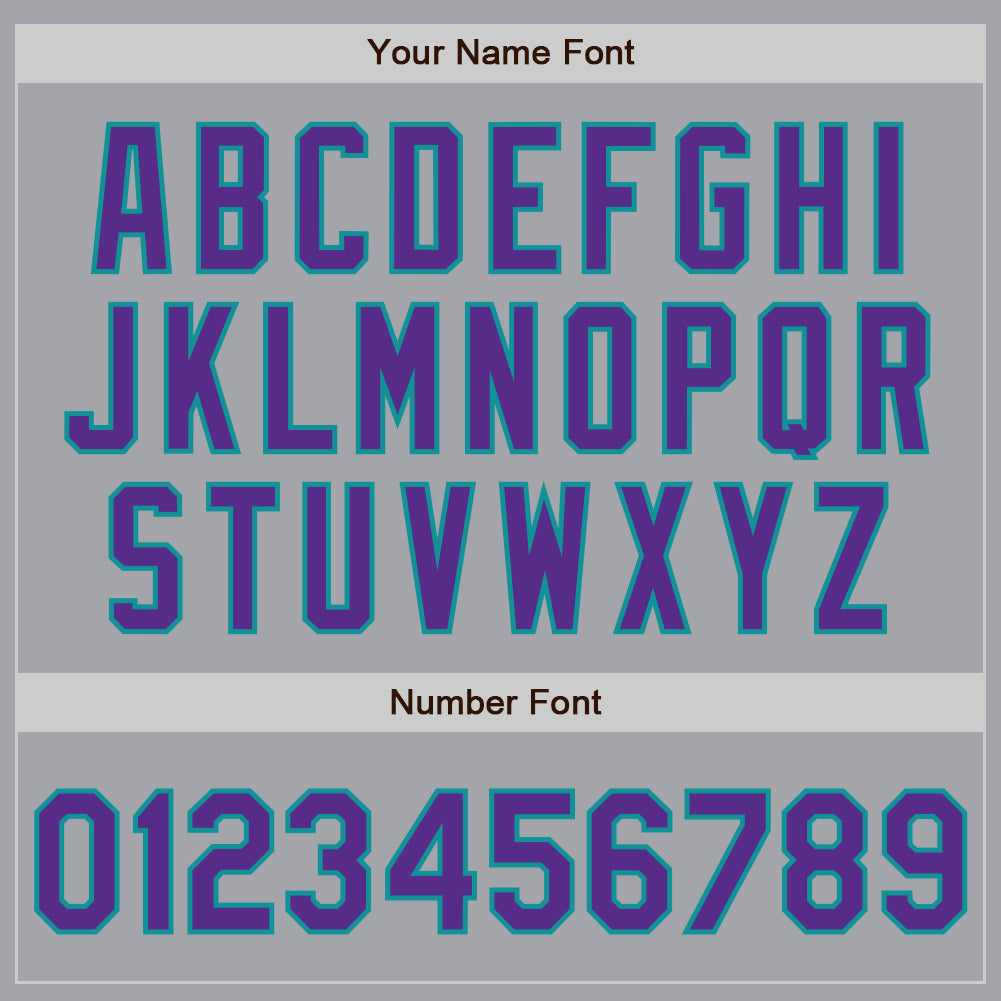 Custom Gray Purple-Teal Authentic Two Tone Baseball Jersey