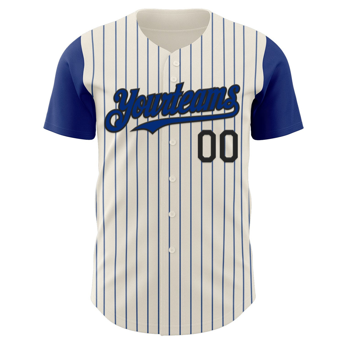 Custom Cream Royal Pinstripe Black Authentic Two Tone Baseball Jersey