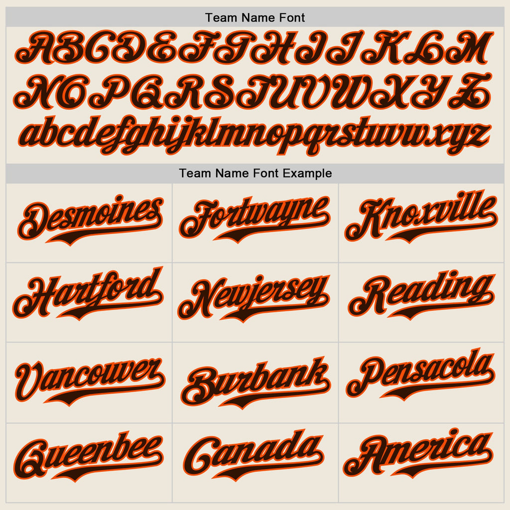 Custom Cream Brown Pinstripe Orange Authentic Two Tone Baseball Jersey