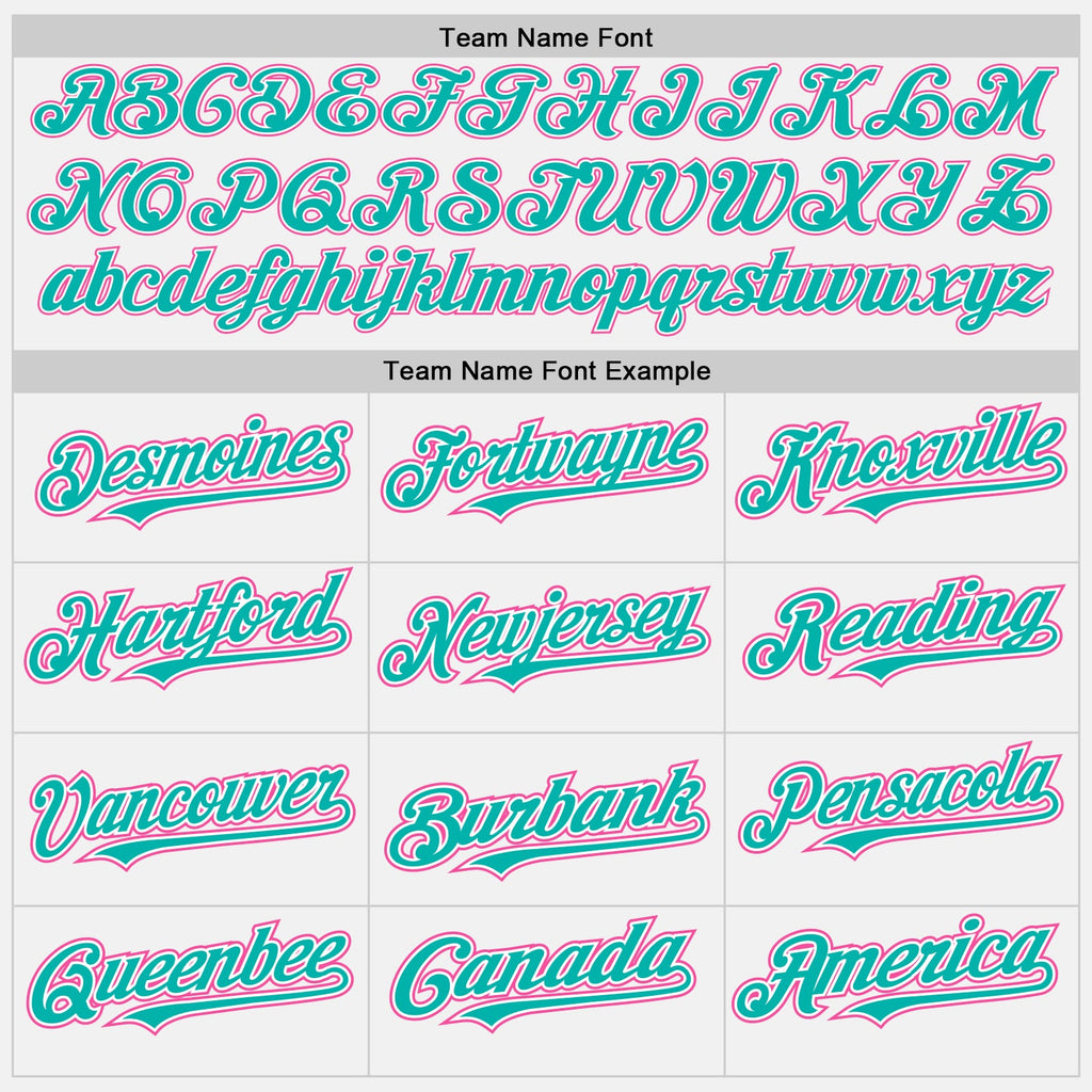 Custom White Aqua Pinstripe Pink Authentic Two Tone Baseball Jersey