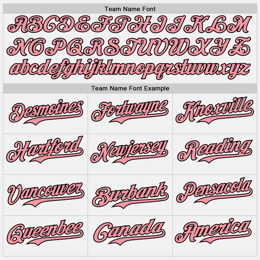 Custom White Medium Pink Pinstripe Black Authentic Two Tone Baseball Jersey