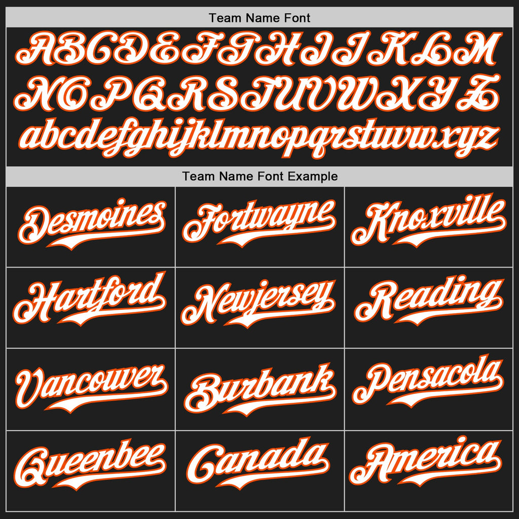 Custom Black Orange Pinstripe White Authentic Two Tone Baseball Jersey