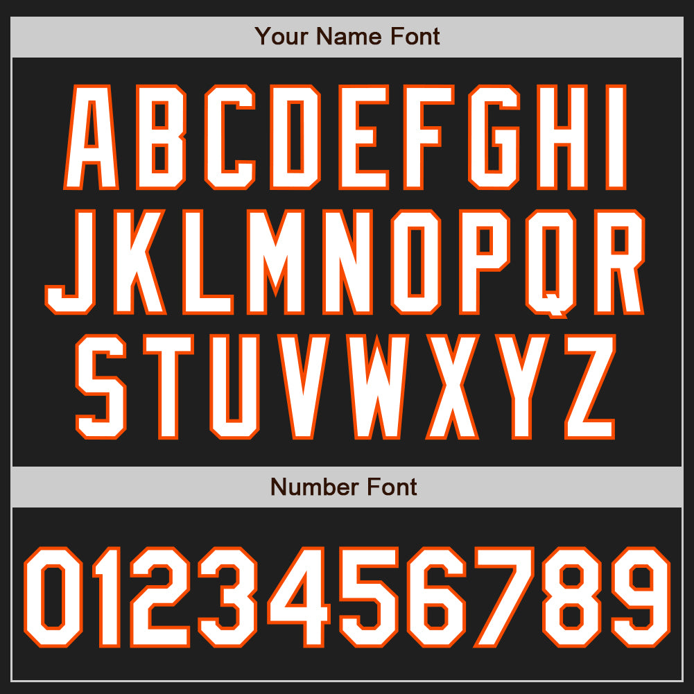 Custom Black Orange Pinstripe White Authentic Two Tone Baseball Jersey