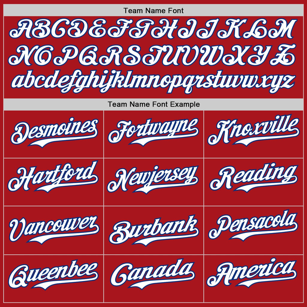 Custom Red Royal Pinstripe White Authentic Two Tone Baseball Jersey