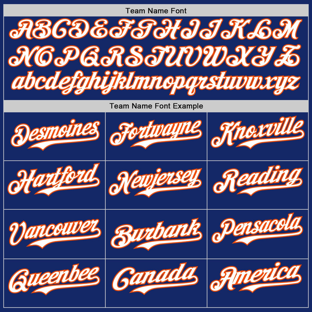 Custom Royal Orange Pinstripe White Authentic Two Tone Baseball Jersey