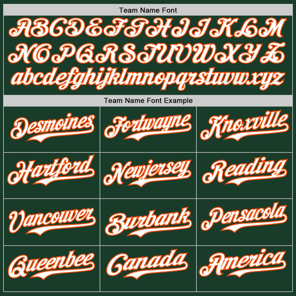 Custom Green Orange Pinstripe White Authentic Two Tone Baseball Jersey
