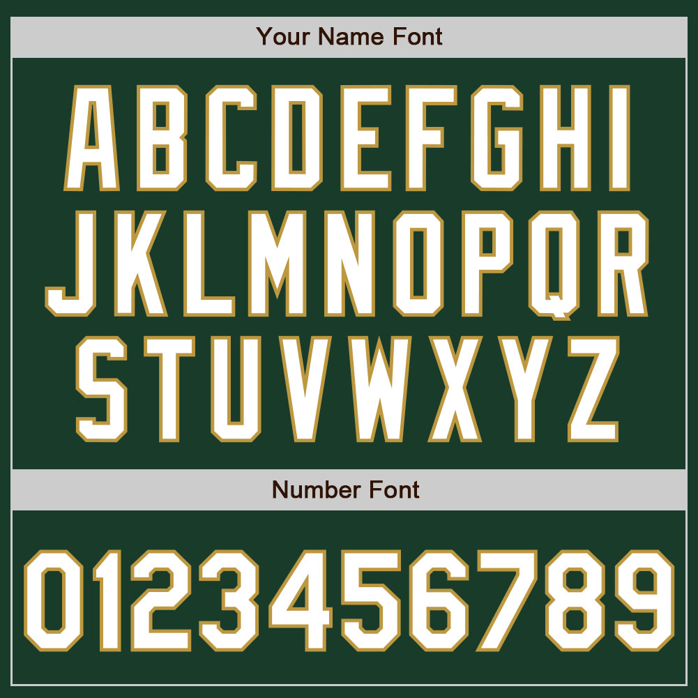 Custom Green Old Gold Pinstripe White Authentic Two Tone Baseball Jersey