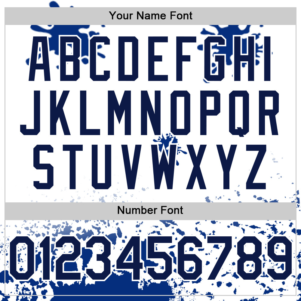 Custom White Navy Splatter Camo Two Tone Authentic Baseball Jersey