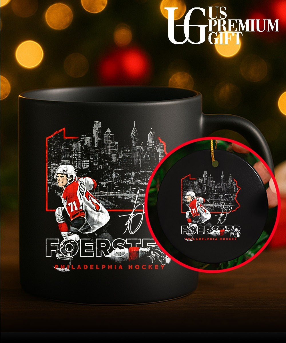 Tyson Foerster Philadelphia Flyers hockey signature map skyline shirt
