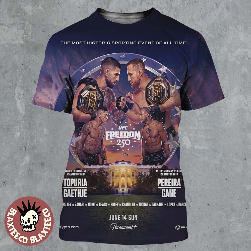 UFC Freedom 250 White House Official Poster On June 14 2026 All Over Print Shirt