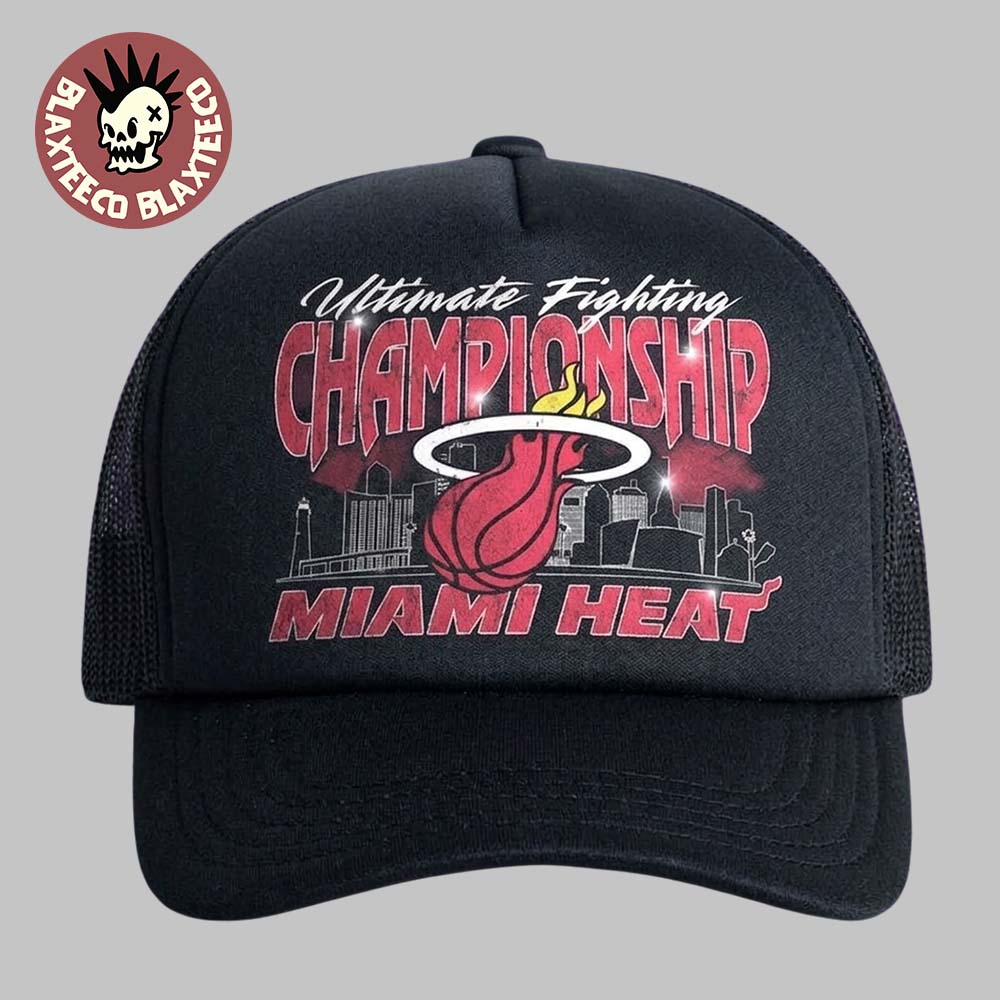 UFC X Miami Heat Exclusive Event Merch UFC 327 At Kaseya Center Trucker Hat