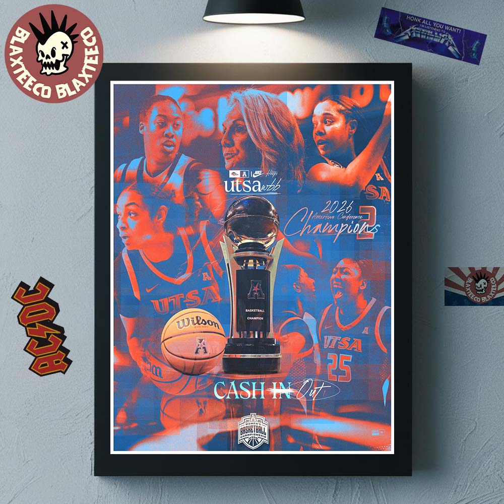 UTSA Roadrunners Women’s Basketball 2026 American Conference Tournament Champions Home Decor Poster Canvas
