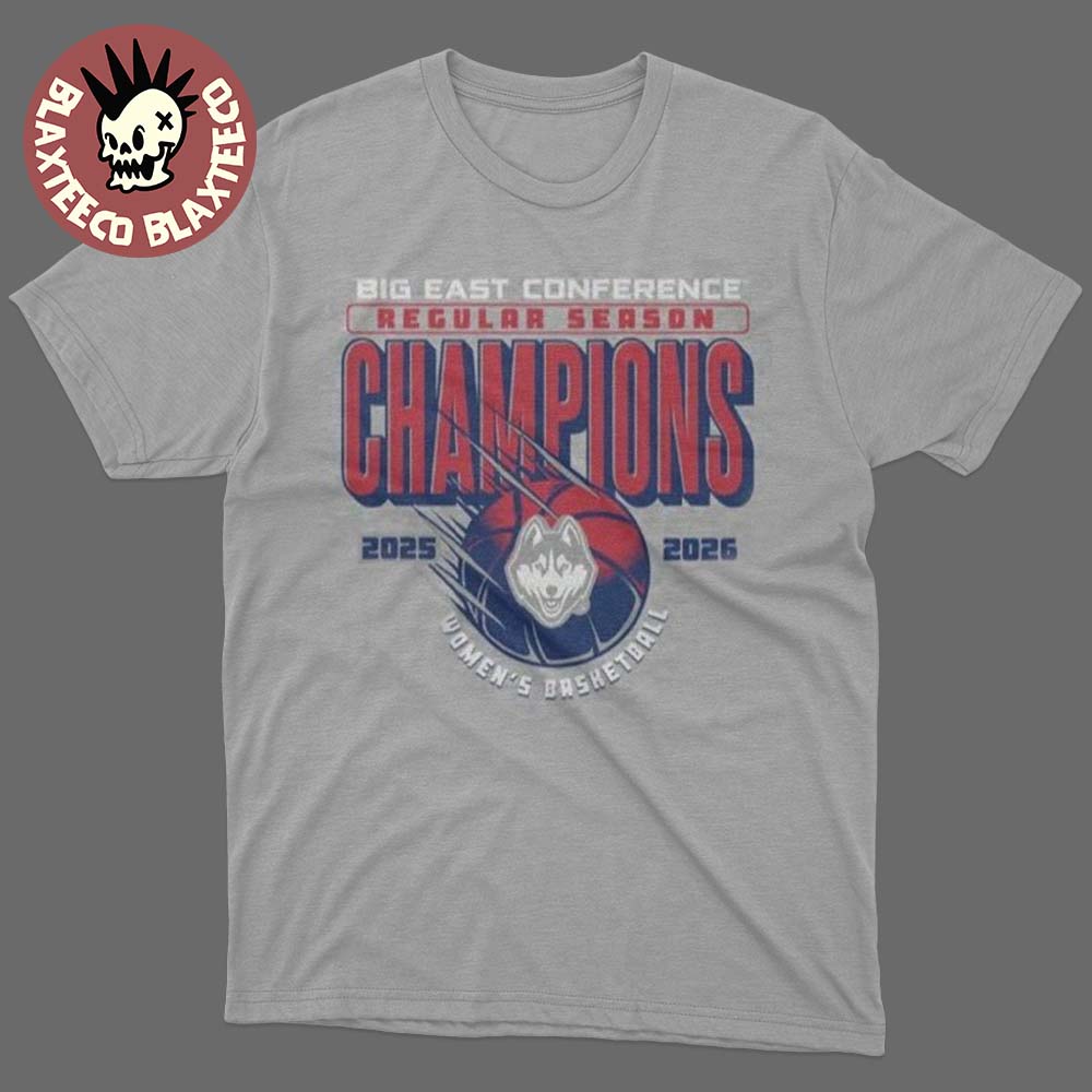 Uconn Huskies Women’s Basketball 2025 2026 Big East Conference Regular Season Champions T-Shirt