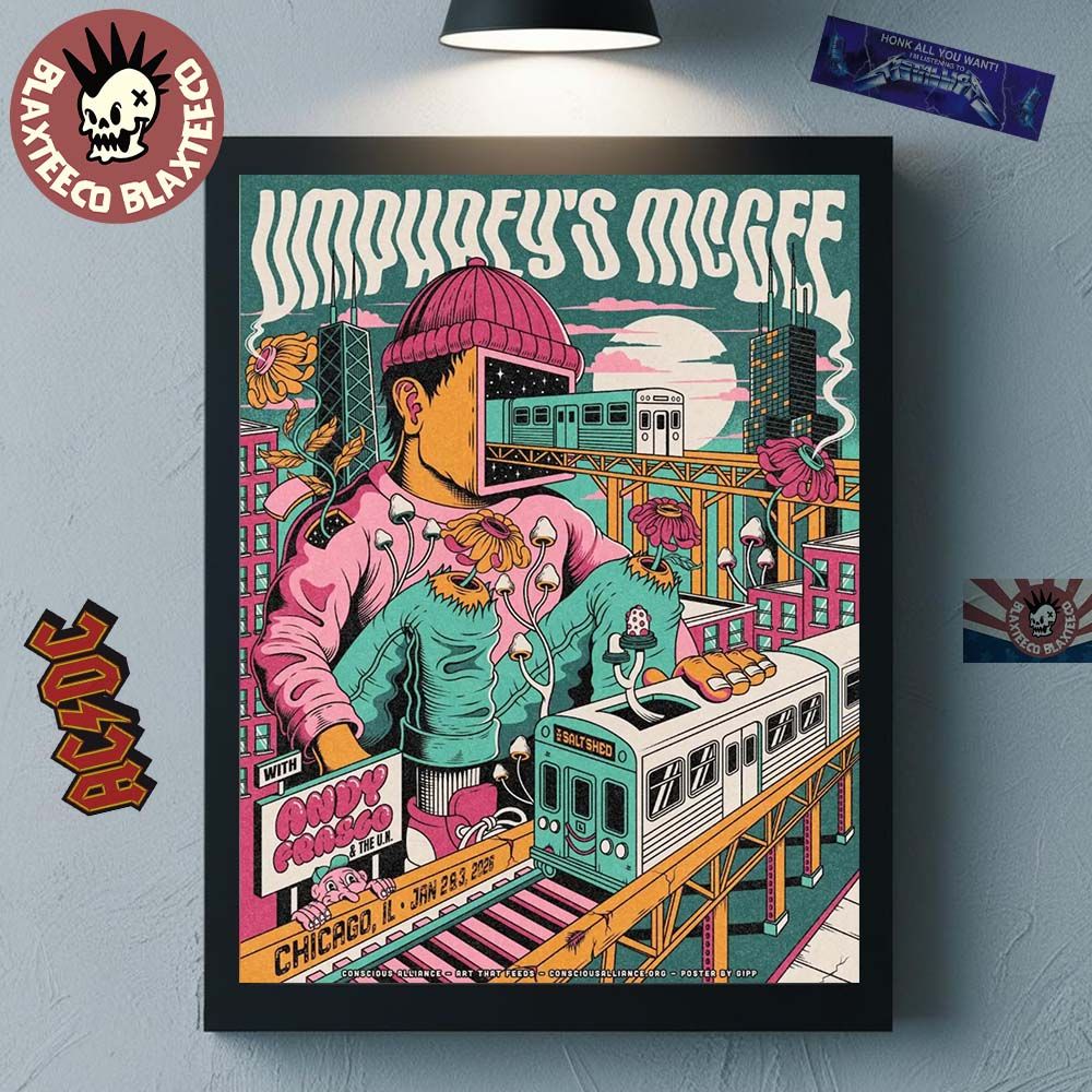 Umphreys Mcgee Chicago Illinois 2026 Event Poster At The Salt Shed On January 2 And 3 2026 Home Decor Poster Canvas