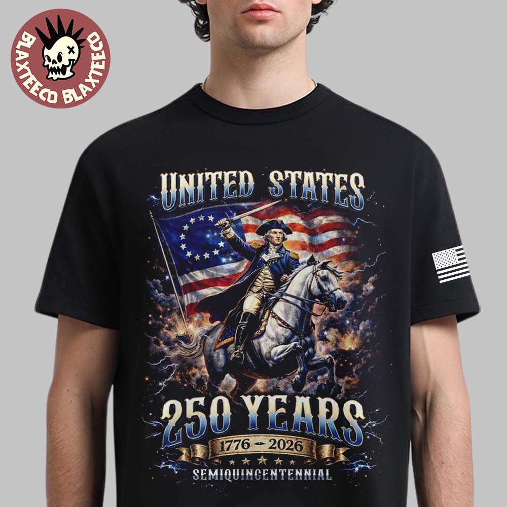 United States Of America USA 250 Anniversary 1776 2026 American Flag Semiquincentennial George Washington T-Shirt