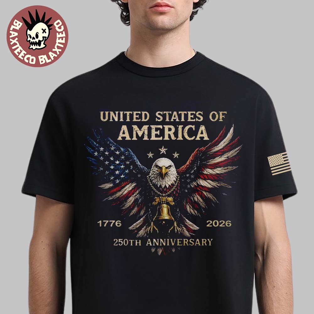 United States Of America USA 250 Anniversary 1776 2026 Eagle Wings Flag T-Shirt