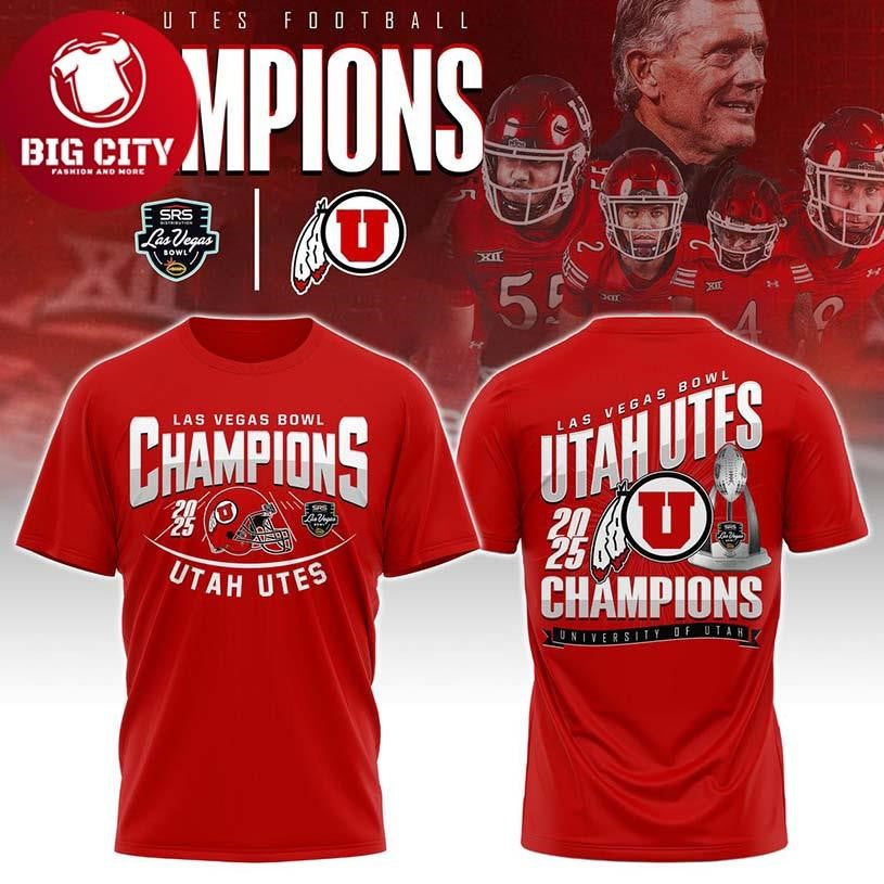 Utah Utes Football Las Vegas Bowl Champions 2025 Two Sided Shirt