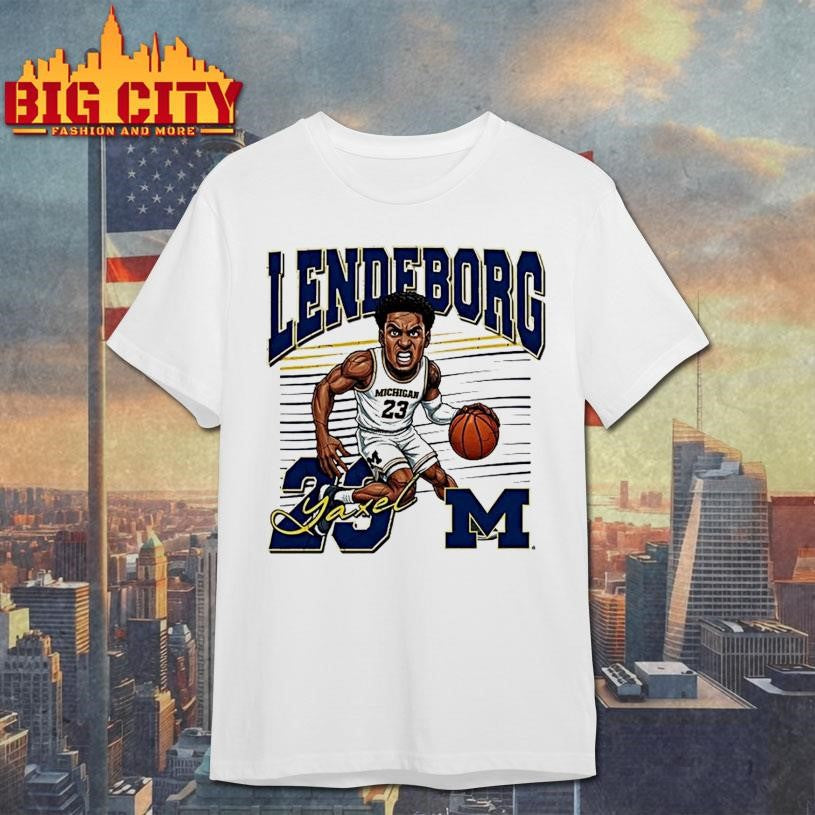 Valiant University Of Michigan Basketball Yaxel Lendeborg Caricature Shirt