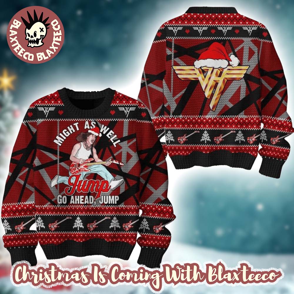 Van Halen Eddie Might As Well Jump Go A Head Jump Holiday Style 2025 Ugly Christmas Sweater