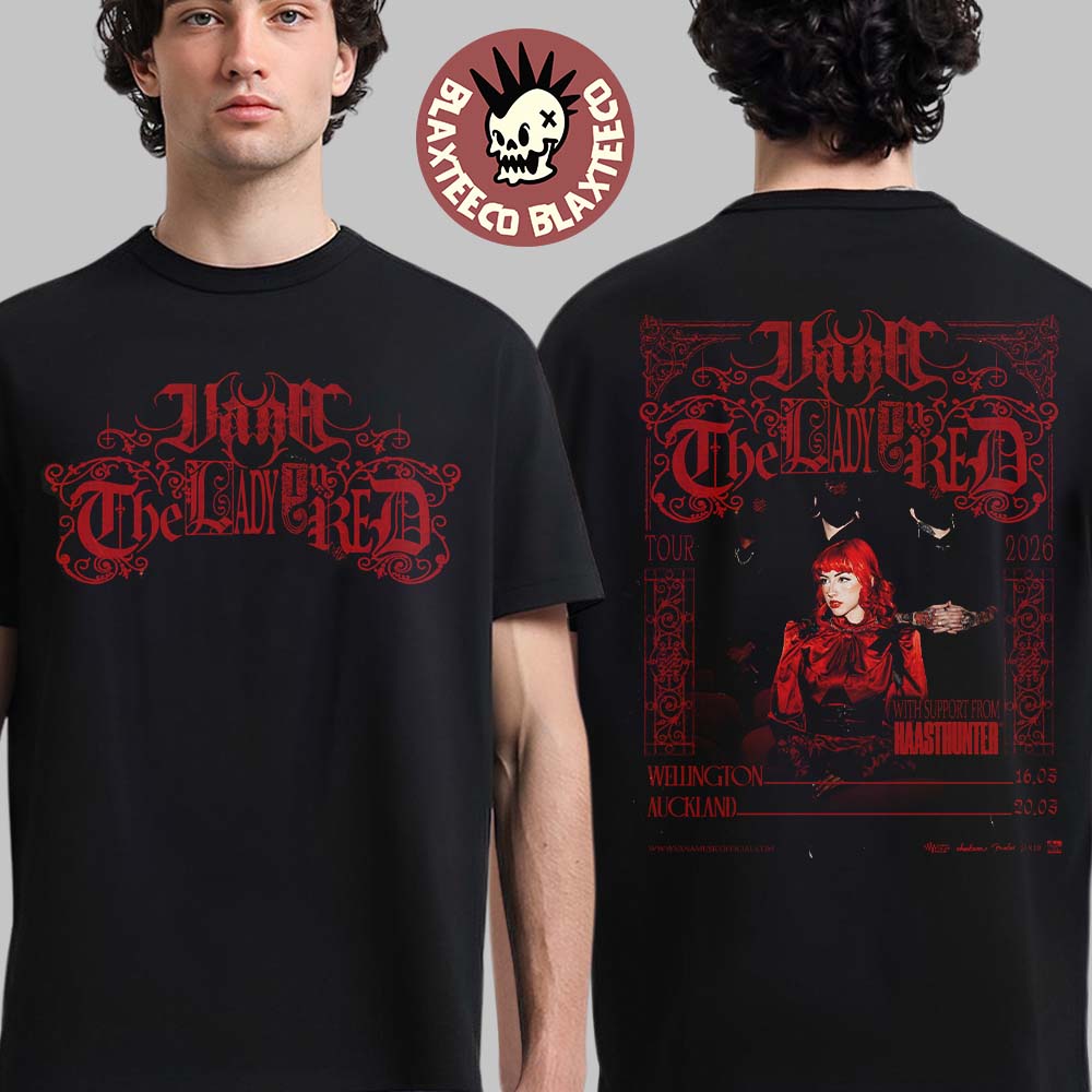 Vana The Lady In Red Tour 2026 New Zealand In Wellington And Auckland On March 16 And 20 2026 Two Sided T-Shirt