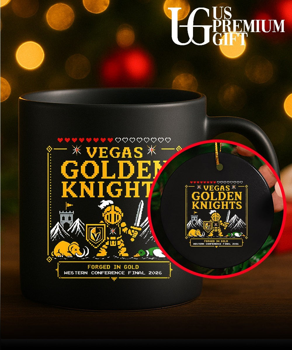 Vegas Golden Knights 2026 Western Conference Final Pixelated Knight shirt