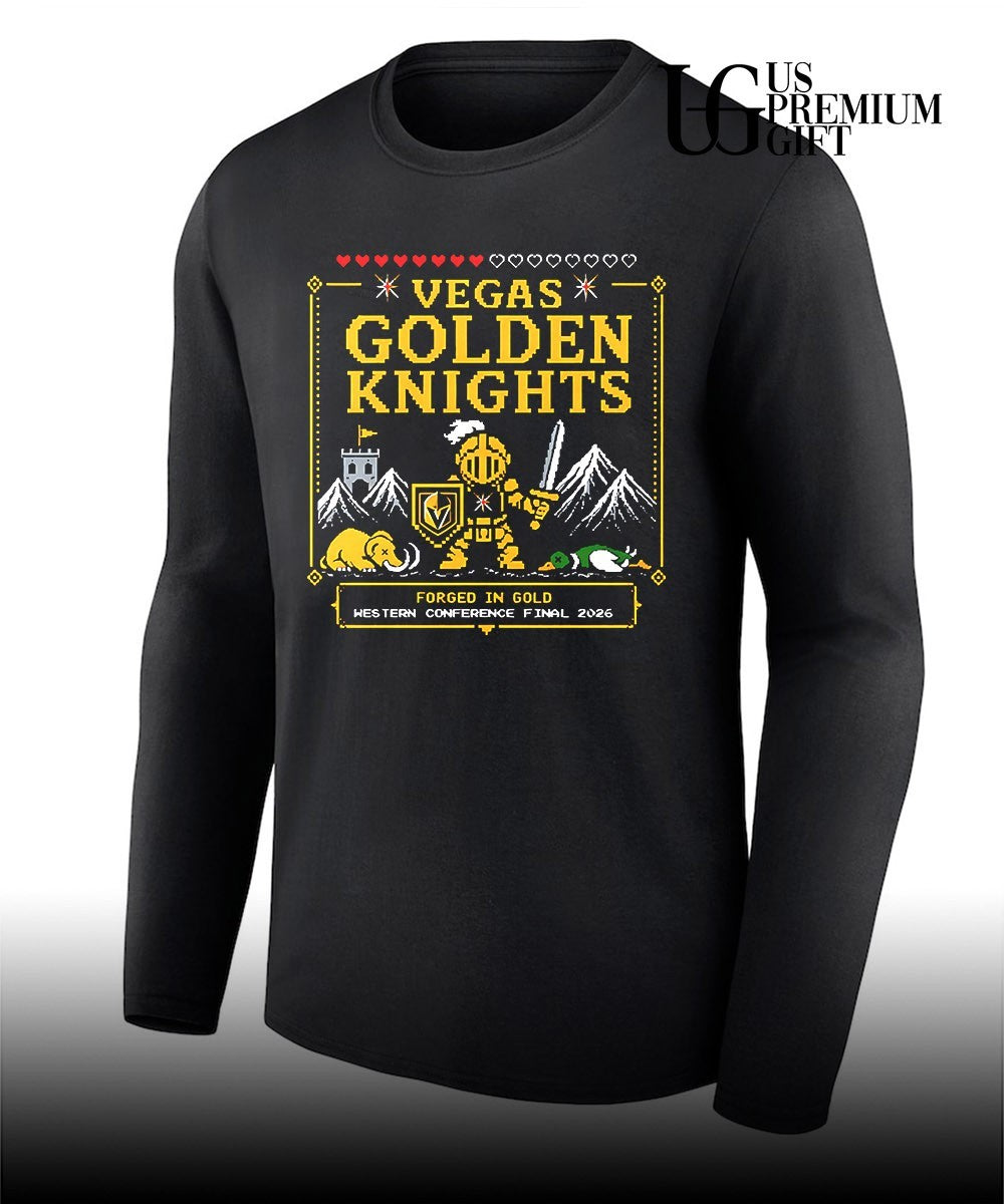 Vegas Golden Knights 2026 Western Conference Final Pixelated Knight shirt