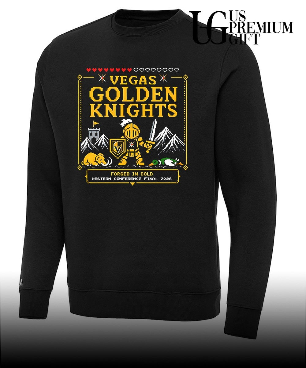 Vegas Golden Knights 2026 Western Conference Final Pixelated Knight shirt