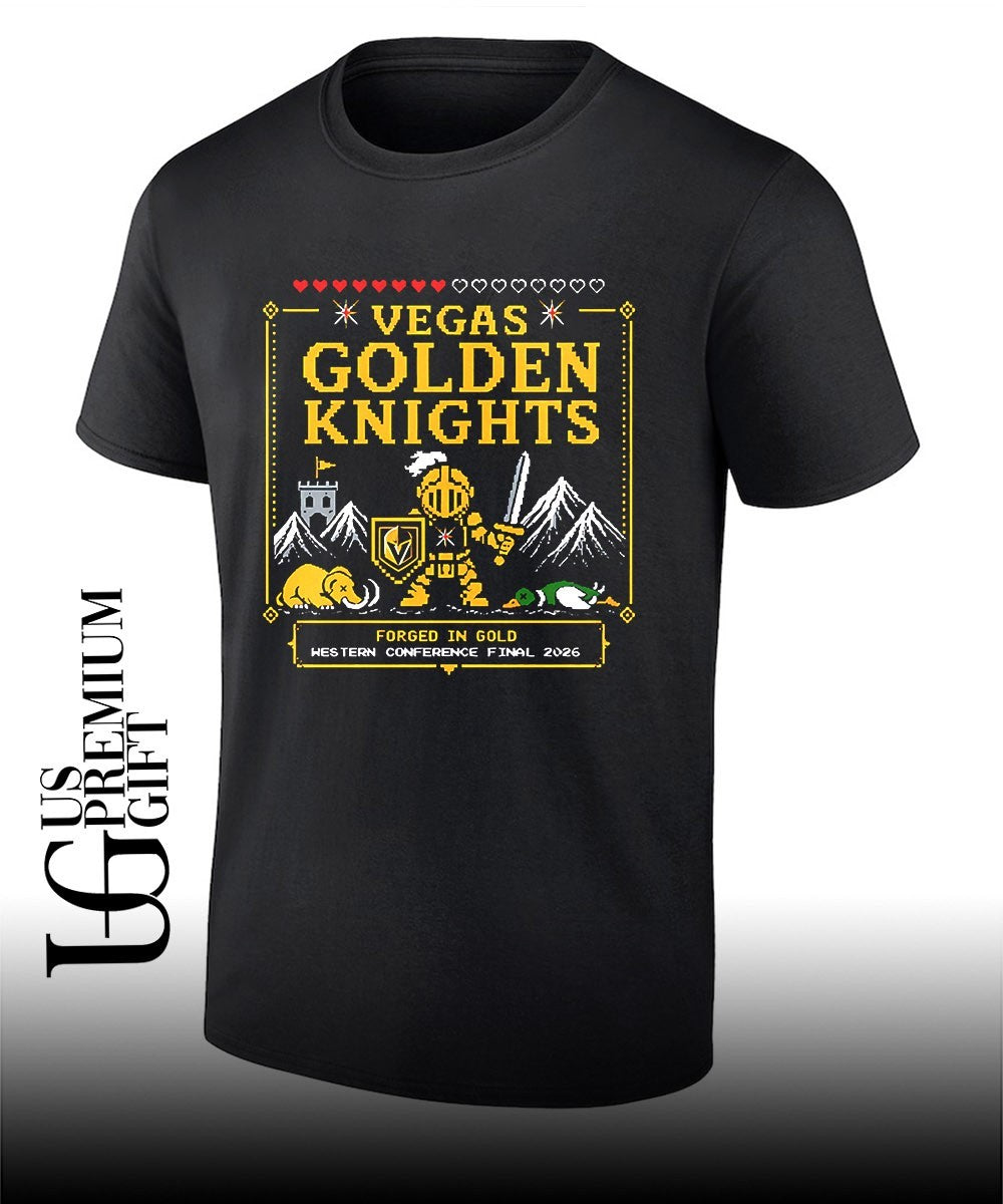 Vegas Golden Knights 2026 Western Conference Final Pixelated Knight shirt