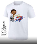 Victor Wembanyama San Antonio Spurs peeing on Oklahoma City Thunder logo shirt