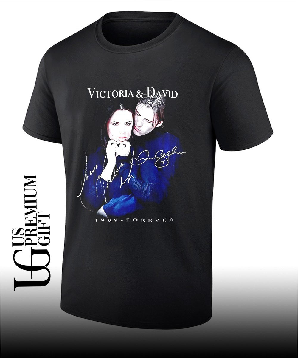 Victoria and David Beckham 1999 Forever signature shirt