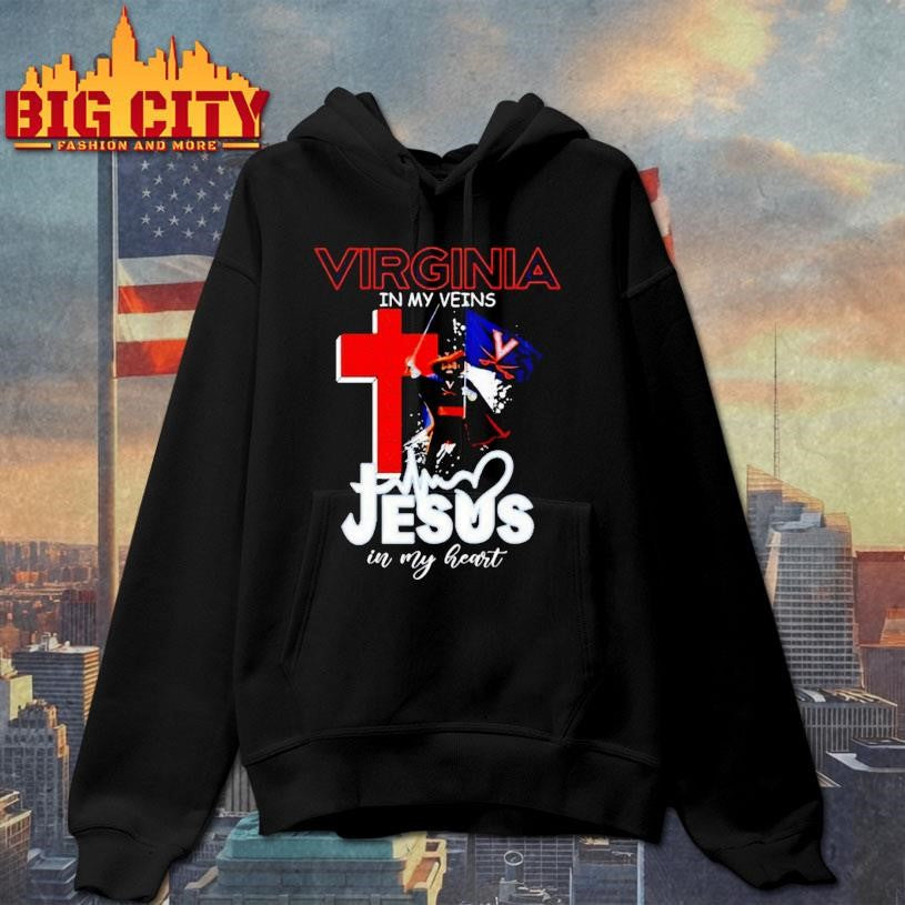 Virginia Cavaliers In My Veins Jesus In My Heart Mascot Shirt