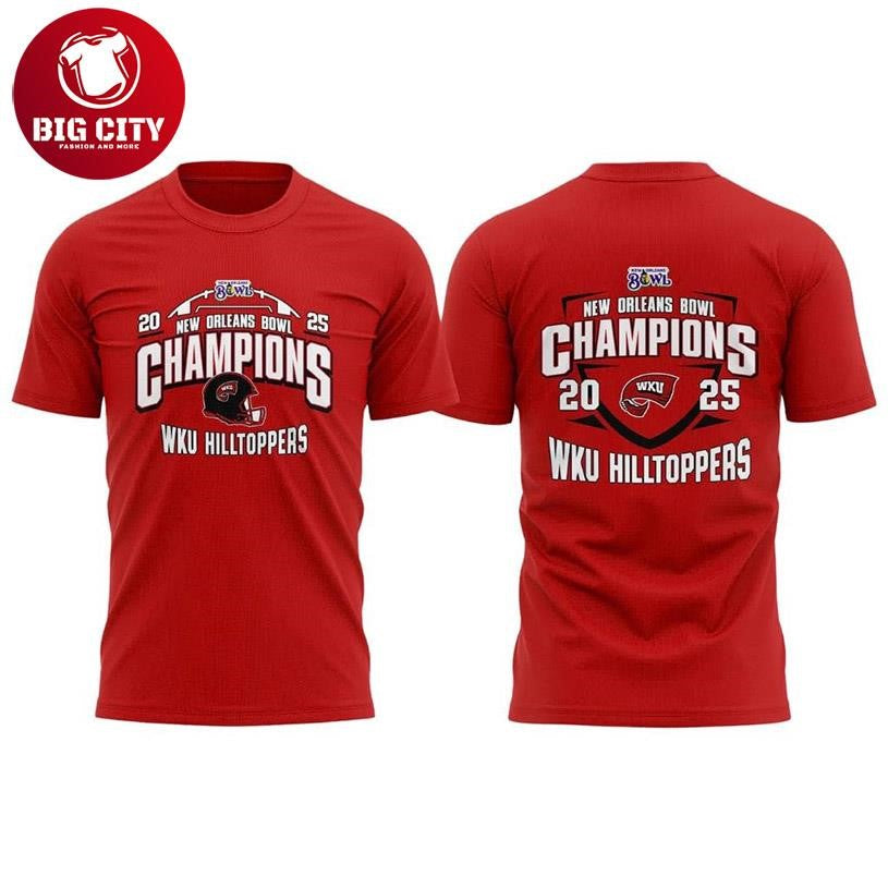 WKU Hilltoppers 2025 New Orleans Bowl Champions Two Sided Shirt