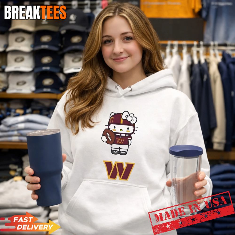 Washington Commanders Football x Hello Kitty Anime T-Shirt