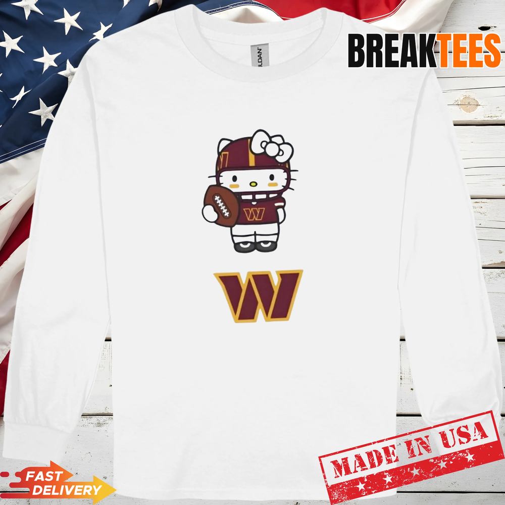 Washington Commanders Football x Hello Kitty Anime T-Shirt