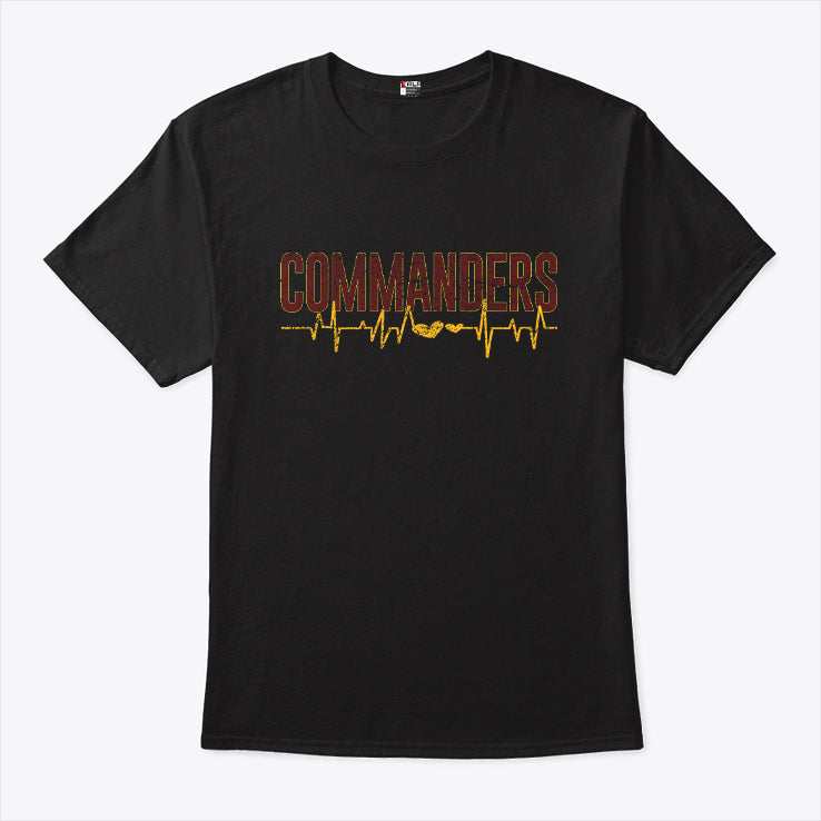Washington Commanders Heart Beat T Shirt