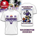 Washington Huskies 2025 LA Bowl Champions Shirt Football  Two Sided Shirt