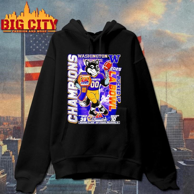 Washington Huskies Bucked Up LA Bowl Champions 2025 mascot Shirt