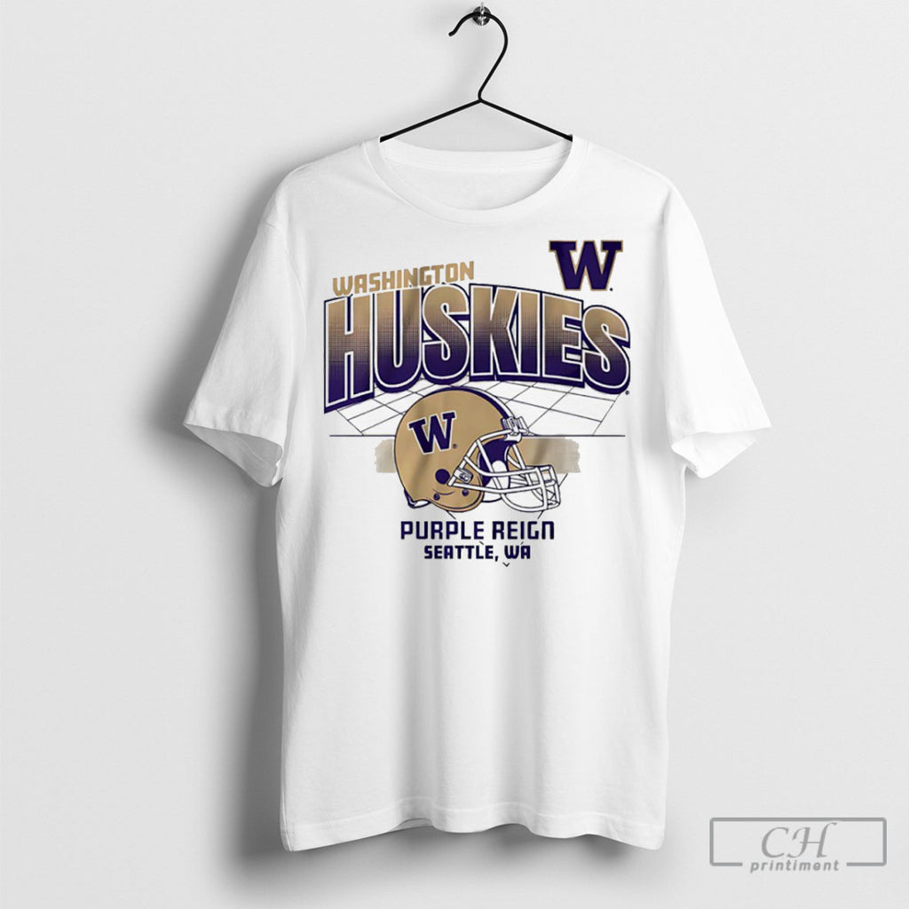 Washington Huskies Football Purple Reign Helmet Grid Shirt Tee