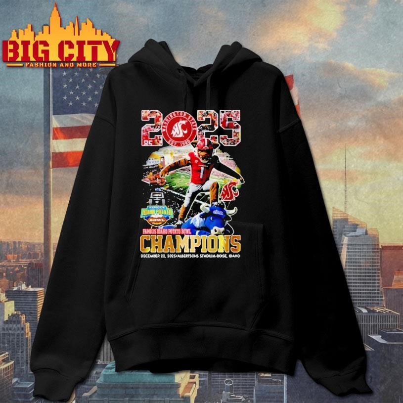 Washington State Cougars Victory In The 2025 Famous Idaho Potato Bowl Champions Est 1980 Shirt