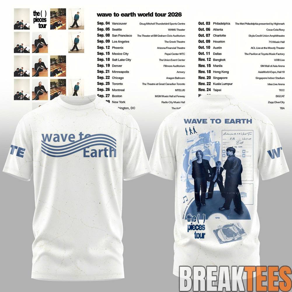 Wave to Earth The Pieces Tour 2026 Blue Memory Shirt