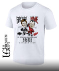 Wayne Gretzky vs Gordie Howe hockey all time regular season points leader 1851 caricature signature shirt
