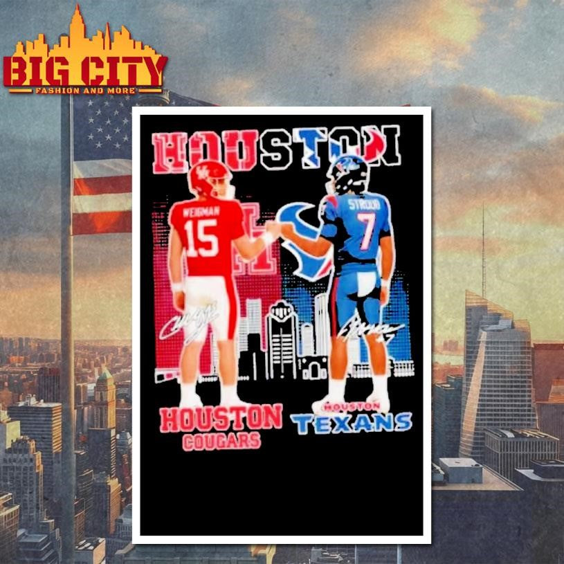 Weigman And Stroud Houston Cougars X Texans Skyline Shirt