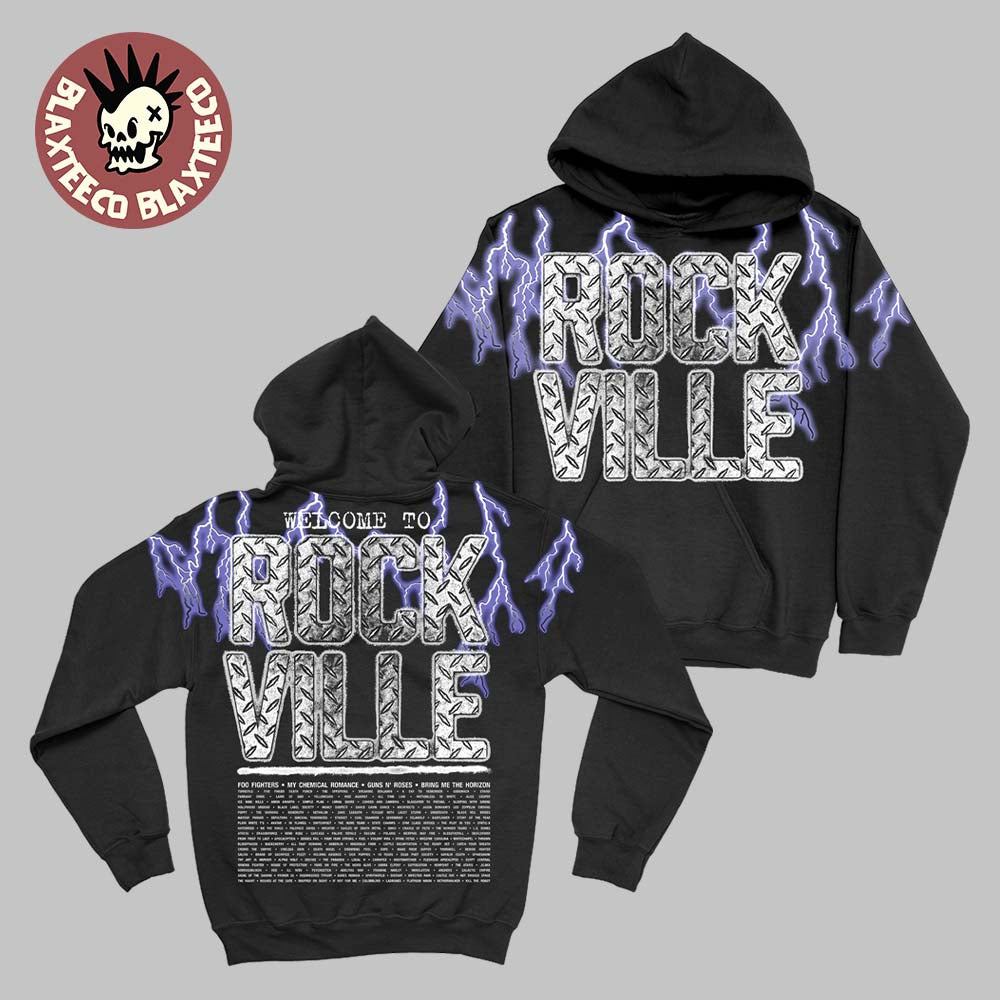 Welcome To Rockville 2026 Festival Merch Daytona Beach Florida Diamond Plate Purple Thunder Hoodie