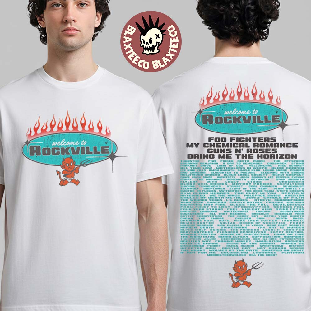 Welcome To Rockville 2026 Festival Merch Daytona Beach Florida Little Devil With Lineup T-Shirt