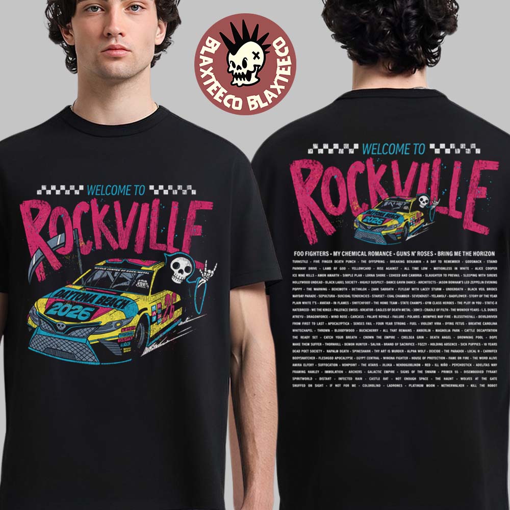 Welcome To Rockville 2026 Festival Merch Daytona Beach Florida Racing Car Devil Horn T-Shirt