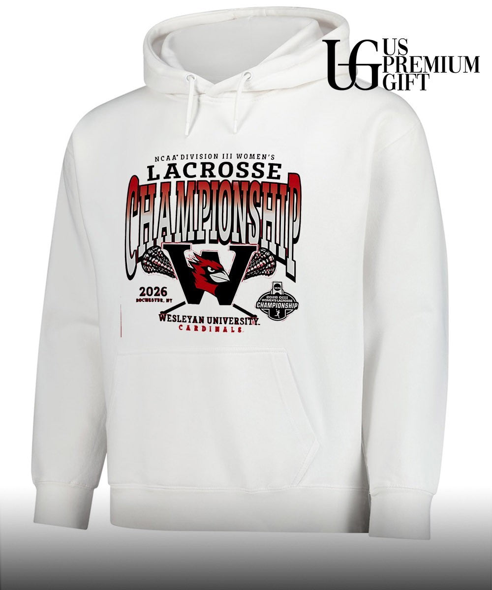 Wesleyan University Cardinals 2026 NCAA Division III Women’s Lacrosse Championship shirt